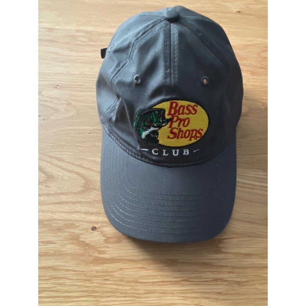 Bass Pro Shops Club Ball Cap Gray Adjustable Very Good Condition